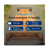 SereneLife Wall Mounting Patio Heater, 1500W with Remote Control