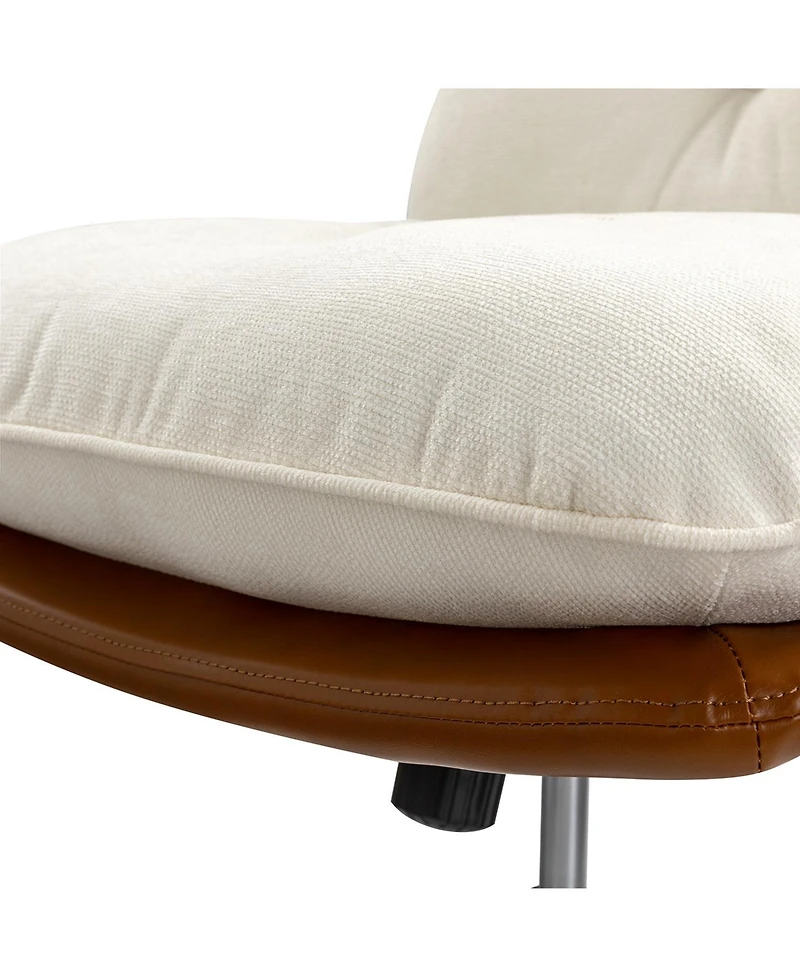Hulala Home Lindsay Mid Century Modern Task Chair Faux Leather +Polyester/Polyester Blend