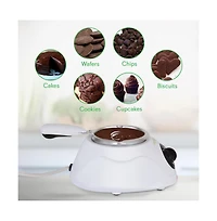 NutriChef Electric Chocolate Melting Pot Fondue Set, 0.55 lbs Capacity