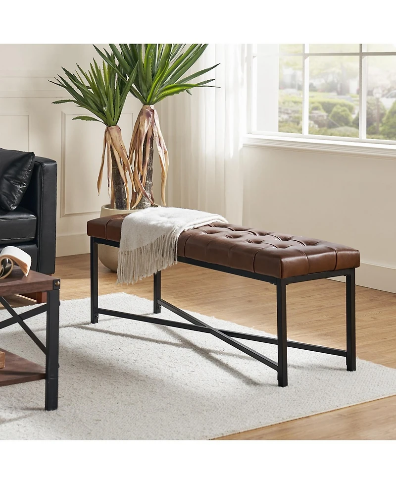 Hulala Home Eberhard Modern Upholstered Flip Top Storage Bench with Button-Tufted