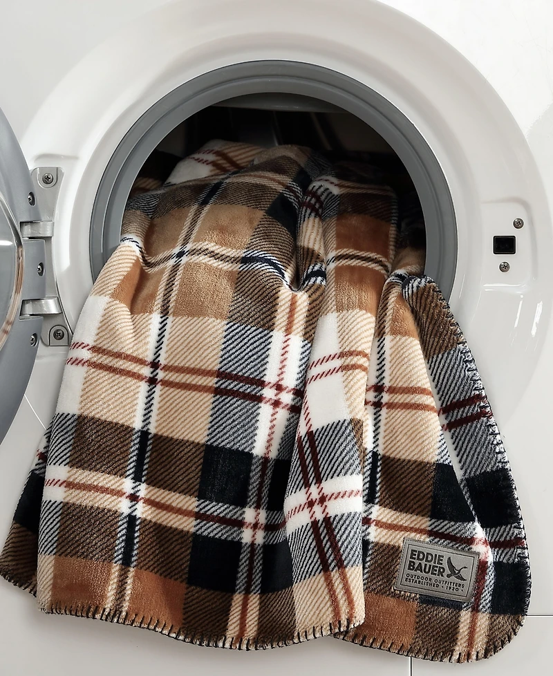 Eddie Bauer Trailhead Plaid Plush Reversible Blanket