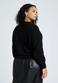 Eloquii Women's Plus Bow Intarsia Sweater