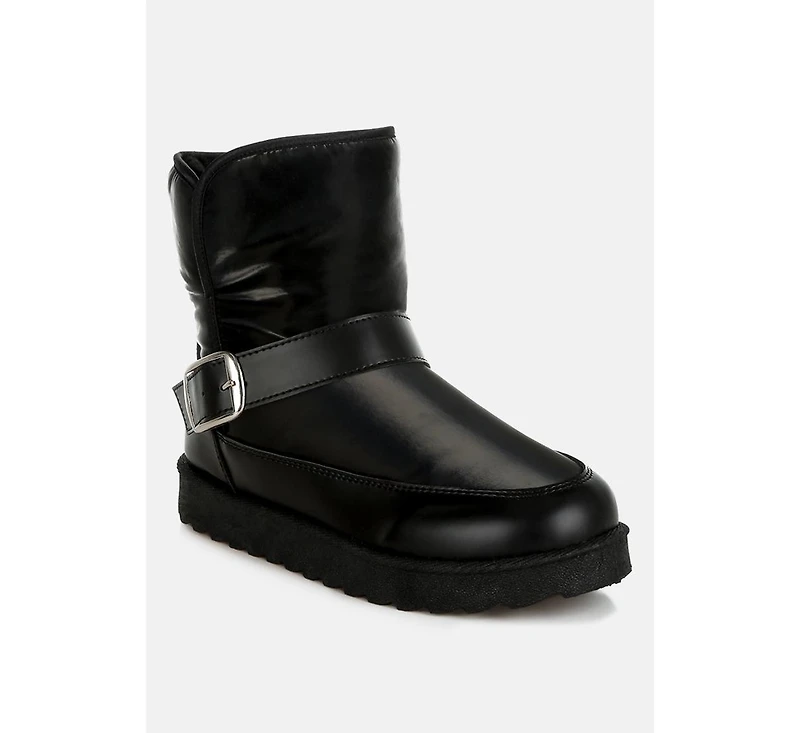 Jammy Buckle Strap Puffy Ankle Boots