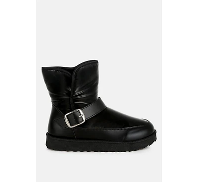 Jammy Buckle Strap Puffy Ankle Boots