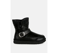 Jammy Buckle Strap Puffy Ankle Boots