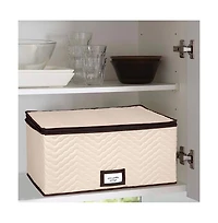 Florida Brands Wine Glass Storage Box with Dividers - Holds 12 Wine Glasses up to 10" Tall and 3.75" W - Stemware Storage Case