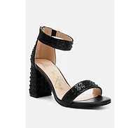 Cady Rhinestones And Sequins Block Sandals