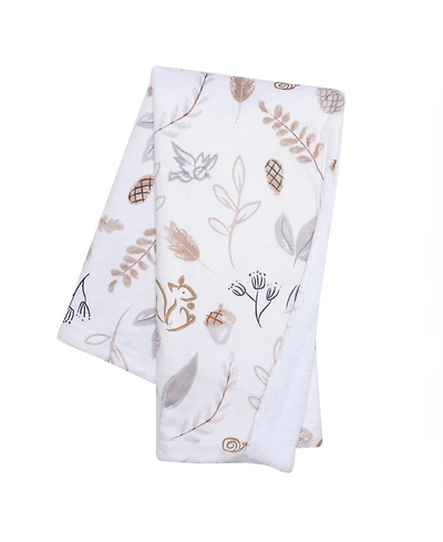 Lambs & Ivy Treetop Fox Woodland/Forest Minky/Faux Shearling Fleece Baby Blanket