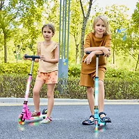 GoLume Kids Kick Scooter Light Up Wheels & Deck Ages 5 | Blue