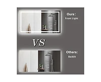 gaomon Led Bathroom Mirror with Lights 48 x 36 Inch/60x36 Inch Led Vanity Mirrors Wall Mounted Dimmable Front Lighted Anti-Fog Makeup Mirror for Bedro