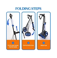 SereneLife Foldable 2-Wheel Golf Push Cart, Steel Pull Cart