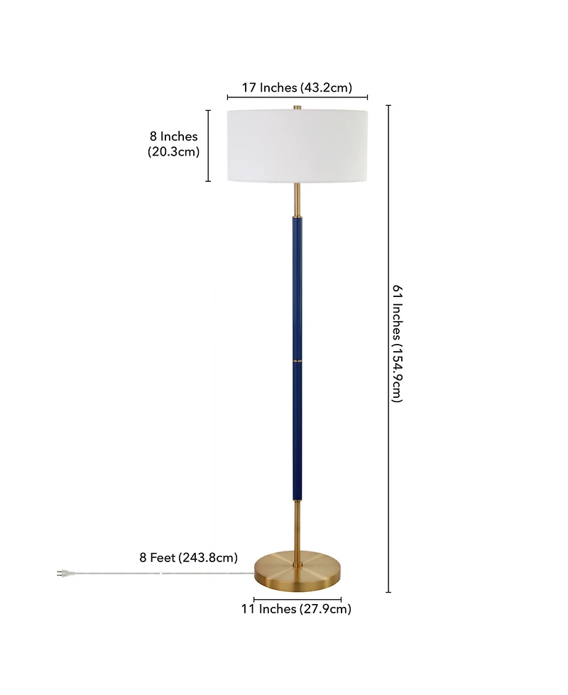 Hudson & Canal 61.5" Metal Simone 2-Light Floor Lamp