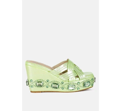 Blistronic Chunky Diamante & Rhinestone Cut-Out Sandals