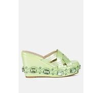 Blistronic Chunky Diamante & Rhinestone Cut-Out Sandals