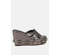Blistronic Chunky Diamante & Rhinestone Cut-Out Sandals