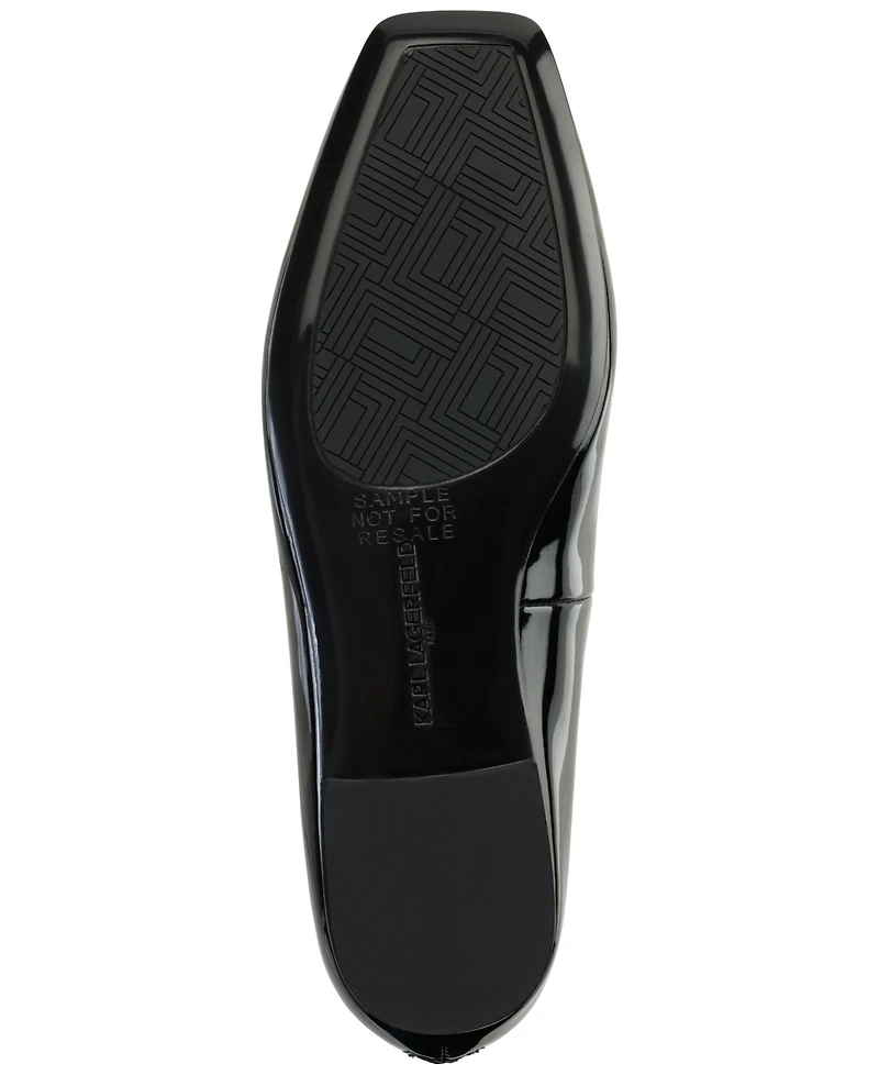 Karl Lagerfeld Paris Women's Zyvia Logo Ankle Strap Flats