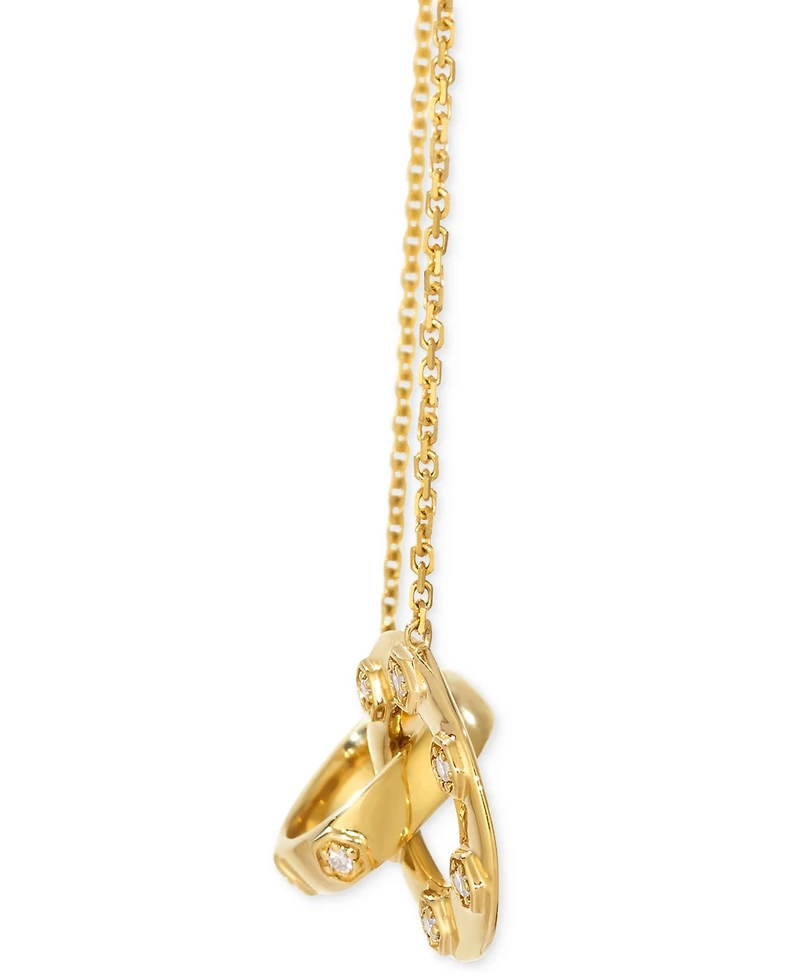 Le Vian Anywear Everywear Nude Diamond Interlocking Circle Adjustable 19" Pendant Necklace (1/10 ct. t.w.) in 14k Honey Gold