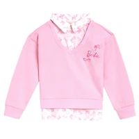 Barbie Toddler Girls 2fer Drop Shoulder Fleece Sweatshirt and Leggings Outfit Set