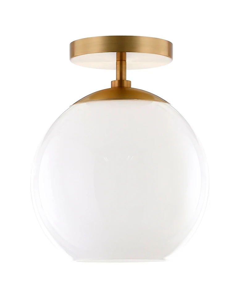 Hudson & Canal 9" Metal Bartlett Wide Semi Flush Mount