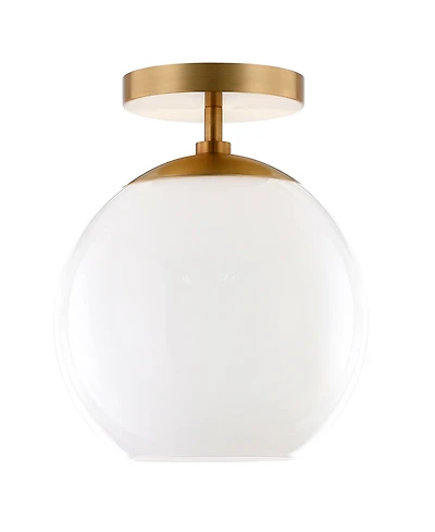 Hudson & Canal 9" Metal Bartlett Wide Semi Flush Mount