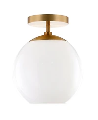 Hudson & Canal 9" Metal Bartlett Wide Semi Flush Mount