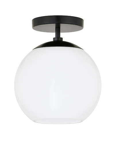 Hudson & Canal 9" Metal Bartlett Wide Semi Flush Mount