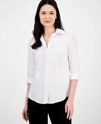Anne Klein Women's Button-Front Long-Sleeve Shirt