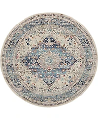 Nourison Home Vintage Kashan VKA07 6'x6' Round Area Rug