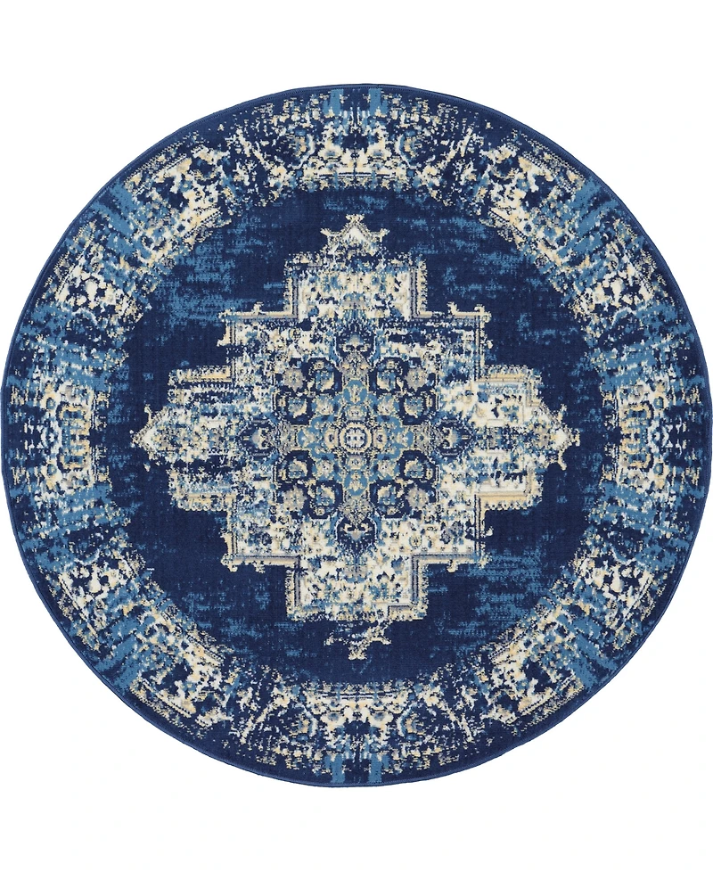 Nourison Home Grafix GRF14 5'3"x5'3" Round Area Rug