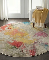Nourison Home Celestial CES12 5'3"x5'3" Round Area Rug