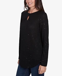 Ruby Rd. Petite Diamond Detail Sequin Knit Top