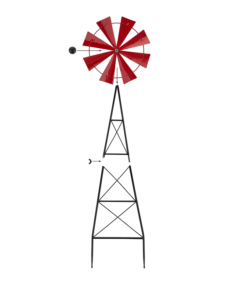 Glitzhome 44"H Wind Spinner Yard Stake