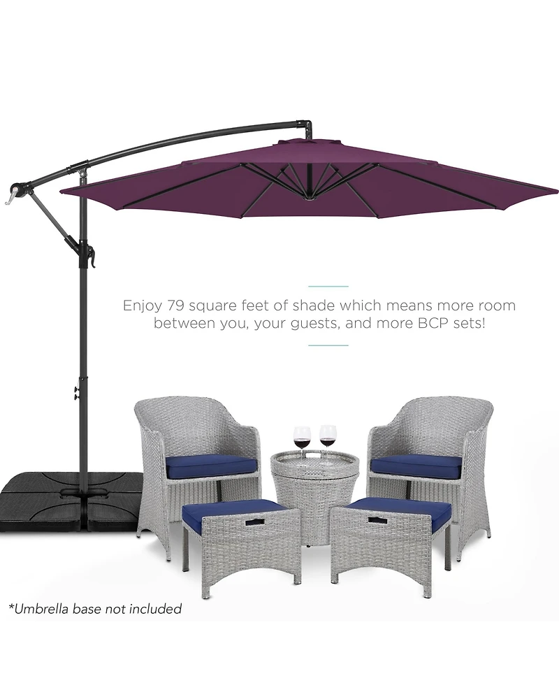 Best Choice Products 10ft Offset Hanging Outdoor Market Patio Umbrella w/ Easy Tilt Adjustment