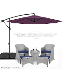 Best Choice Products 10ft Offset Hanging Outdoor Market Patio Umbrella w/ Easy Tilt Adjustment
