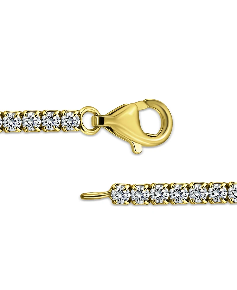 Giani Bernini Cubic Zirconia Heart Charm Tennis Bracelet in 18k Gold-Plated Sterling Silver, Created for Macy's