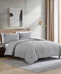 Kenneth Cole New York Serenity Wavy Lines Embossed -Pc. Duvet Cover Set