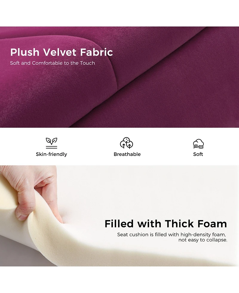 Hulala Home Upholstered Modern Flip Top Storage Bench with Metal Legs