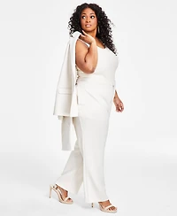 Nina Parker Trendy Plus Scuba Straight-Leg Pull-On Pants