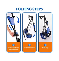 SereneLife Foldable 3-Wheel Golf Push Cart with Deluxe Scorecard Holder