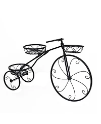 Unho Indoor Outdoor 3 Tiers Iron Garden Flower Stand Bicycle Shape Plant Rack Shelf