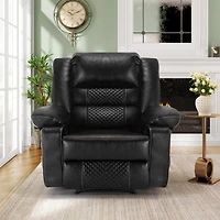 Streamdale Furniture Breathable Leather Massage Recliner Chair Manual Living Room Reclining Sofa