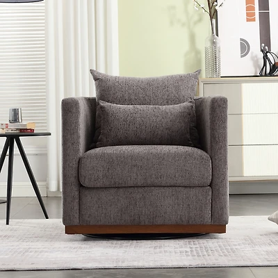 Simplie Fun Swivel Barrel Chair, Comfy Round Accent Sofa Chair for Living Room, 360 Degree Swivel Barrel Club Chair, Leisure Arm Chair for Nursery, Ho