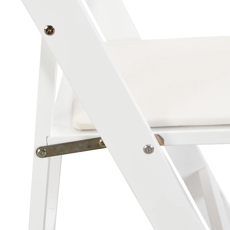 Streamdale Furniture Upholstered folding chair, space saving, easy to carry,, 4PCS, Beige cushion/white shelf, Dining room