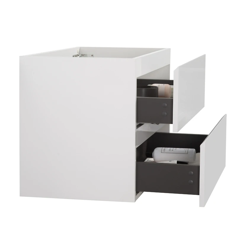 Streamdale 2-Drawer Wall-Mounted Cabinet in White, No Basin