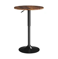 Yaheetech Adjustable Pub Round Table with 360° Swivel Tabletop