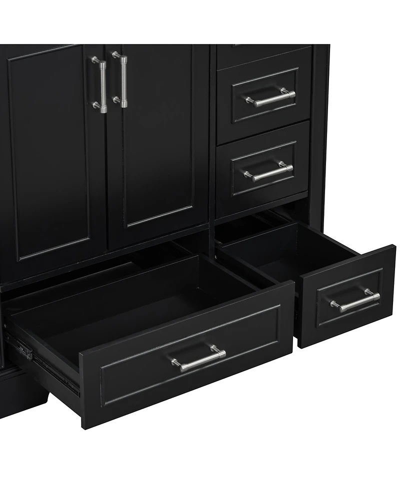 Streamdale 36" Black Traditional Vanity with Resin Sink Combo