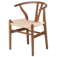 Streamdale Furniture Wishbone Chairs for Dining Room, Soild Wood Weave Dining Chair, Armchair, Fully Assembled, Set of 2
