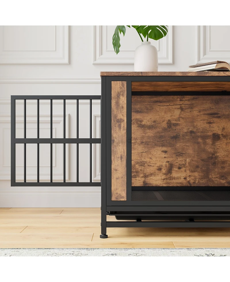 Streamdale Rustic Brown Dog Crate Table (27.48")