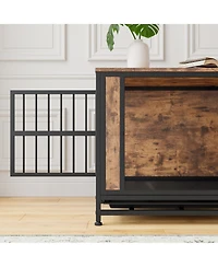 Streamdale Rustic Brown Dog Crate Table (27.48")