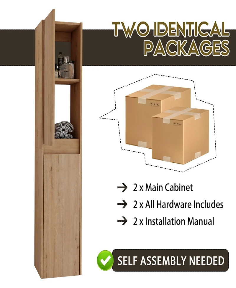 Streamdale Wall-Mount Vanity with Sink & Side Cabinet, 42